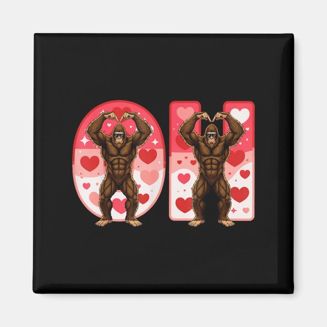 O-h Couples Matching Funny Bigfoot In Midwestern V Magnet (Vorne)