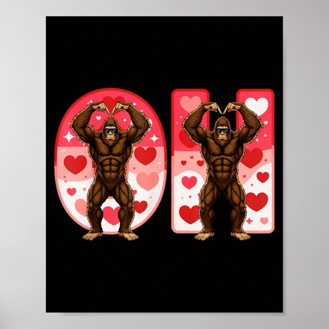 O-h Couples Matching Funny Bigfoot In Midwestern V Poster (Vorne)