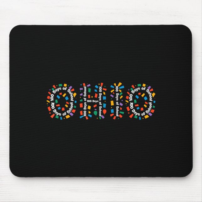 O-h-i-o Funny 100th Day Of School Ohio Midwestern  Mousepad (Vorne)