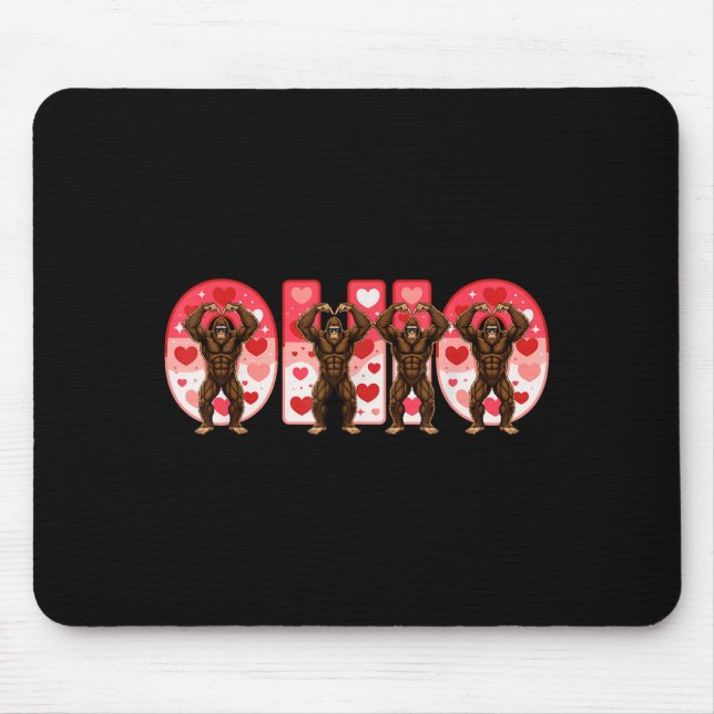 O-h-i-o Funny Bigfoot Ohio In Midwestern Valentine Mousepad (Vorne)