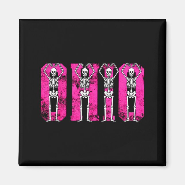 O-h-i-o Funny Skeleton Ohio In Midwestern Valentin Magnet (Vorne)