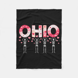 O-h-i-o Lustige Skelette Ohio Im Mittleren Westen  Fleecedecke