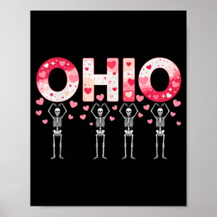 O-h-i-o Lustige Skelette Ohio Im Mittleren Westen Poster
