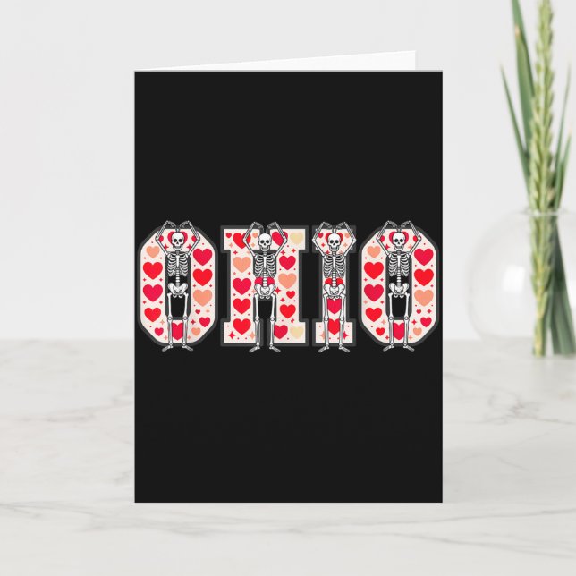 O-h-i-o Lustige Skelette Ohio In Midwestern Valent Karte (Vorderseite)