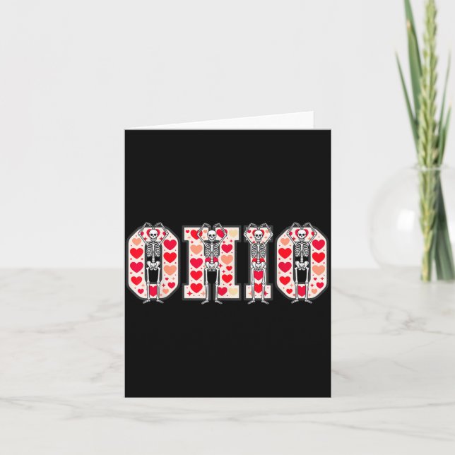 O-h-i-o Lustige Skelette Ohio In Mittlerem Valenti Karte (Vorderseite)