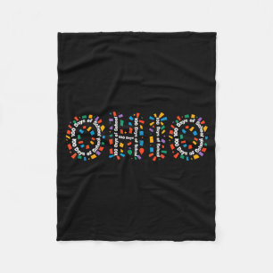 O-h-i-o Lustiger 100. Schultag Ohio Mittlerer West Fleecedecke