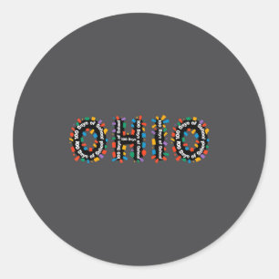 O-h-i-o Lustiger 100. Schultag Ohio Mittlerer West Runder Aufkleber