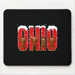 O-h-i-o Lustiger Bigfoot Ohio Vintage Weihnachten Mousepad
