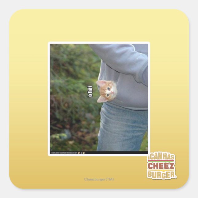 O hai quadratischer aufkleber (Vorderseite)