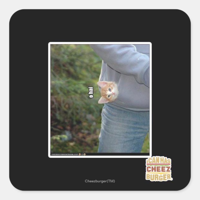 O hai quadratischer aufkleber (Vorderseite)