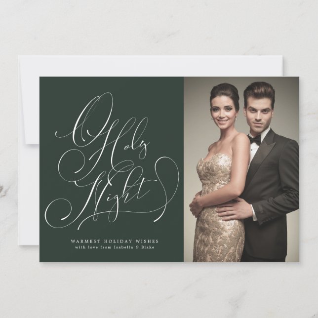 O Heilige Nacht Foto Urlaubskarte Feiertagskarte (Vorderseite)