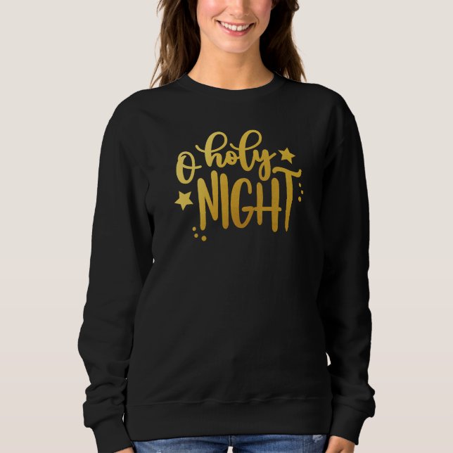 O Heilige Nacht Gold Forest Weihnachten Sweatshirt (Vorderseite)