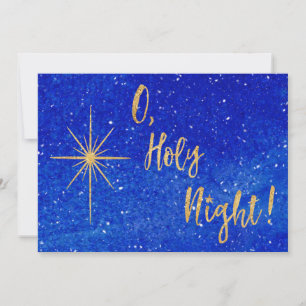 O Heilige Nacht Gold Star Blue Religious Feiertagskarte