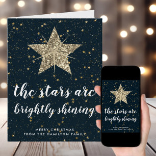 O Heilige Nacht   Gold Stars Weihnachten Karte