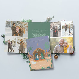 O' Heilige Nacht Krippe Weihnachten Dreifach Gefaltete Urlaubskarte