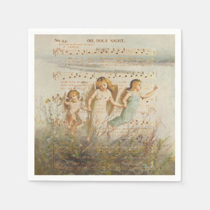O Heilige Nacht mit Engelsbuch Napkin Serviette