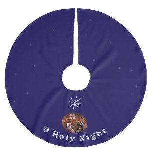 O Heilige Nacht Polyester Weihnachtsbaumdecke
