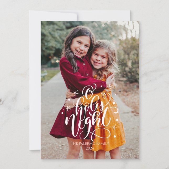 O Heilige Nacht Weihnachtsfotokarte Einladung (Vorderseite)