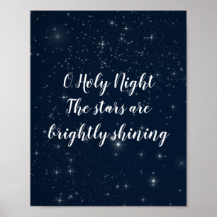 O Heilige Nacht Weihnachtslied Elegantes Ferien-De Poster