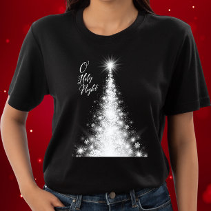 O Heiliger Nachturlaub Glühen Weißer Weihnachtsbau T-Shirt