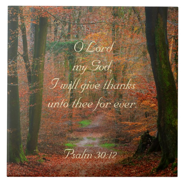O Herr, ich werde danken Psalm 30, Herbstweg Fliese (Vorderseite)