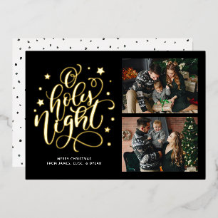 O Holiday Card Foto für die Nacht Folieneinladung