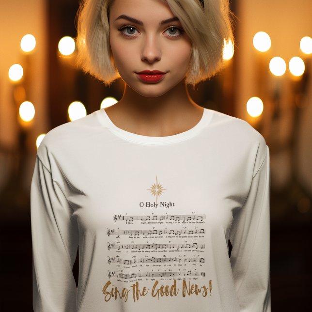 O HOLY NIGHT Christlich Hymn Frauenweihnachtsfest T-Shirt (Von Creator hochgeladen)