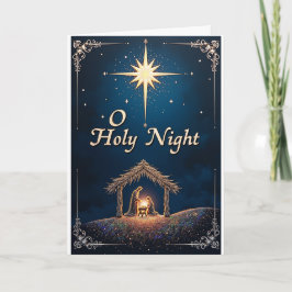 O Holy Night Nativity Card Karte