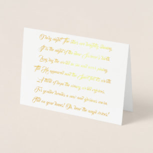 O Holy Night Song Texte Foil Christmas Card Folienkarte