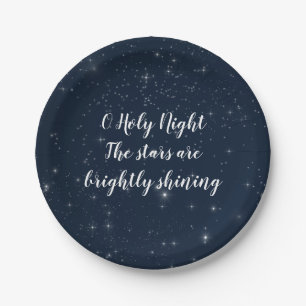 O Holy Night Stars Weihnachtslied Pappteller
