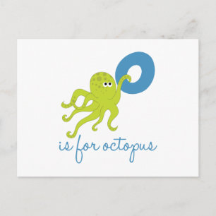O ist für Octopus Postkarte