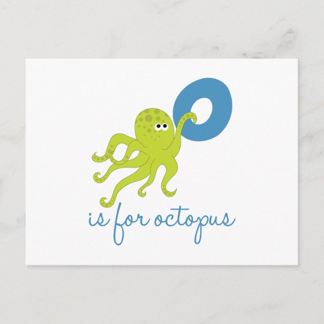 O ist für Octopus Postkarte (Vorderseite)
