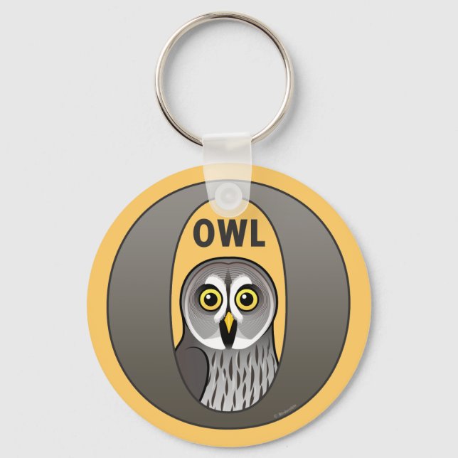 O ist für Owl Schlüsselanhänger (Vorderseite)