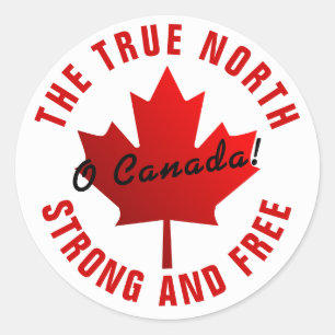 O Kanada! Wahre Nord-Stärke und Freiheit Ahornblat Runder Aufkleber