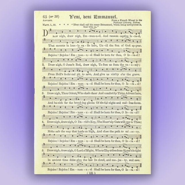 "O komm, o komm, Emmanuel, Magnetkarte (Von Creator hochgeladen)