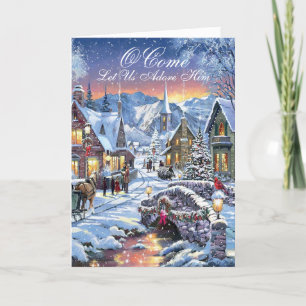 O Komm und Lass uns Adore Ihm Weihnachtsgrußkarte Karte