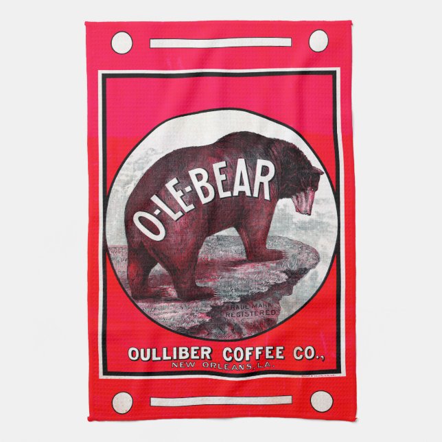 O-Le-Bear-Kaffee Geschirrtuch (Vertikal)