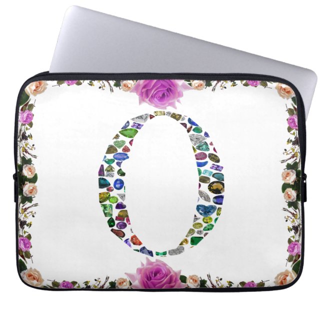 O Letter Monogram Laptopschutzhülle (Vorderseite)