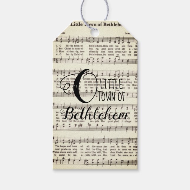 O Little Town of Bethlehem Geschenkanhänger (Vorderseite)