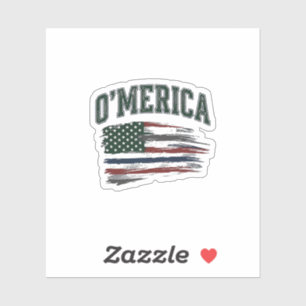O’Merica Vintage-Flag-Shirt-Design mit Absicht bes Aufkleber