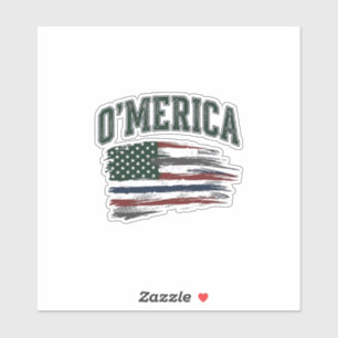 O’Merica Vintage-Flag-Shirt-Design mit Absicht bes Aufkleber