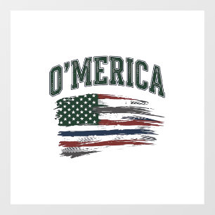 O’Merica Vintage-Flag-Shirt-Design mit Absicht bes Fensteraufkleber