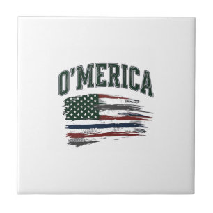 O’Merica Vintage-Flag-Shirt-Design mit Absicht bes Fliese