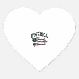 O’Merica Vintage-Flag-Shirt-Design mit Absicht bes Herz-Aufkleber