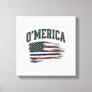 O’Merica Vintage-Flag-Shirt-Design mit Absicht bes Leinwanddruck