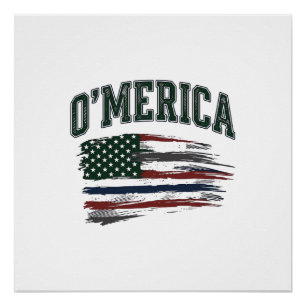 O’Merica Vintage-Flag-Shirt-Design mit Absicht bes Poster
