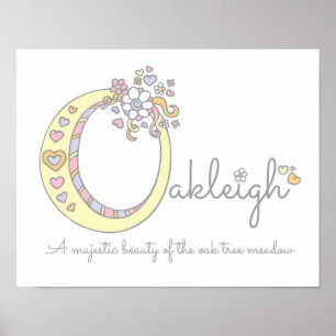 O Monogram Art Oakleigh Girls Name bedeutet Poster