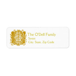 O Monogram "Gold Lace" Design Address Lables