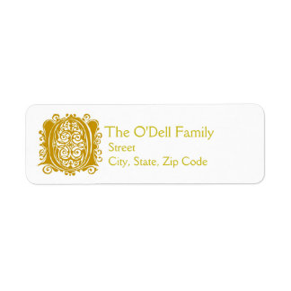 O Monogram "Gold Lace" Design Address Lables