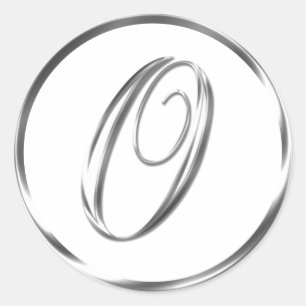 O Monogram Imitate Silver Envelope oder Günstige S Runder Aufkleber